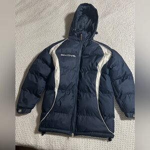 Givova Navy Puffer Jacket with Hood